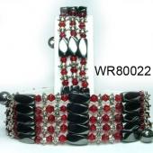 36inch Red Crystal, Alloy, Magnetic Wrap Bracelet Necklace All in One Set